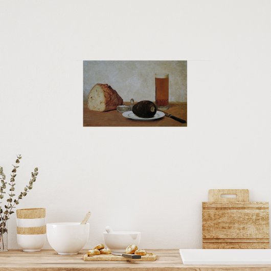 Stillleben Bier und Radieschen - Albert Anker Poster (Küche)