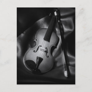 Stillleben-Bild einer Violine in s/w Postkarte