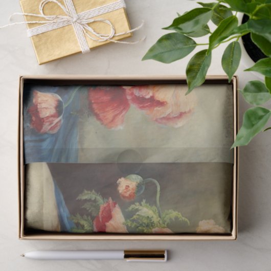 Stillleben Blume Blumenmohn Mohn Decoupage Seidenpapier (Geschenk)