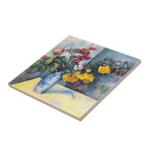Stillleben Blume in einer Vase von Paul Cezanne Fliese (Seite)