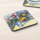 Stillleben Blume in einer Vase von Paul Cezanne Getränkeuntersetzer (Linke Seite)