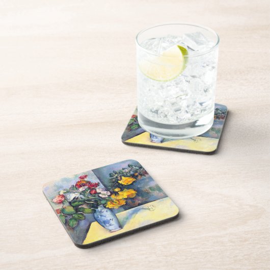 Stillleben Blume in einer Vase von Paul Cezanne Getränkeuntersetzer (Rechte Seite)