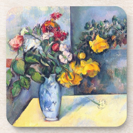 Stillleben Blume in einer Vase von Paul Cezanne Getränkeuntersetzer (Vorderseite)