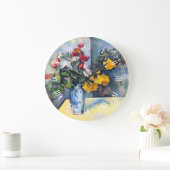 Stillleben Blume in einer Vase von Paul Cezanne Große Wanduhr (Zuhause)