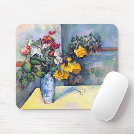 Stillleben Blume in einer Vase von Paul Cezanne Mousepad (Mit Mouse)