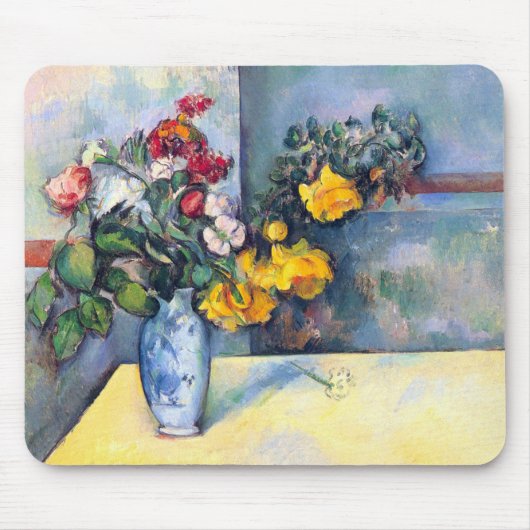 Stillleben Blume in einer Vase von Paul Cezanne Mousepad (Vorne)