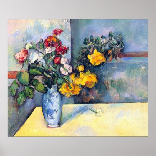 Stillleben Blume in einer Vase von Paul Cezanne Poster (Vorne)