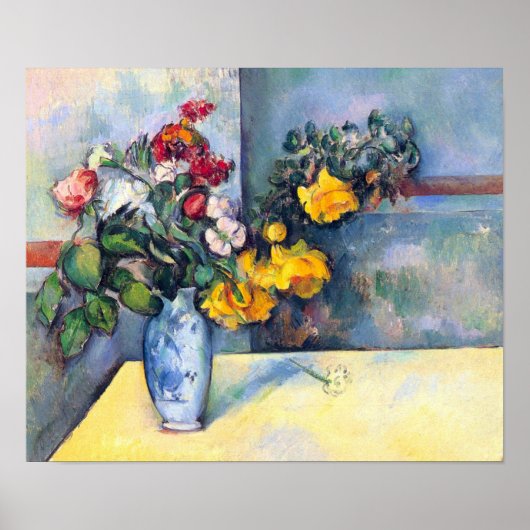 Stillleben, Blume in einer Vase von Paul Cezanne Poster (Vorne)