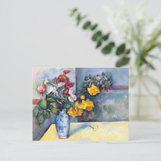 Stillleben Blume in einer Vase von Paul Cezanne Postkarte (Stehend Vorderseite)