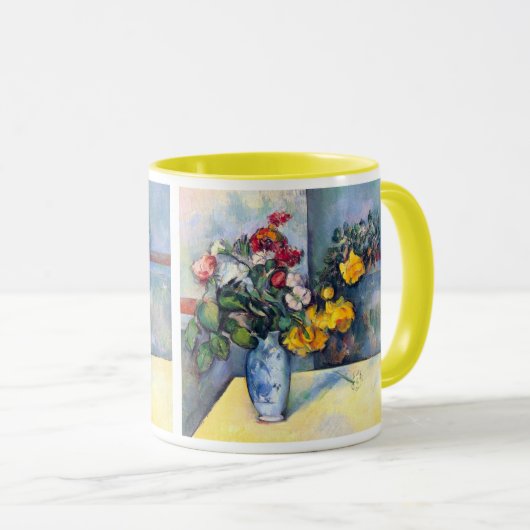 Stillleben Blume in einer Vase von Paul Cezanne Tasse (VorderseiteRechts)