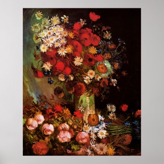 Stillleben Blume in einer Vase von Vincent van Gog Poster (Vorne)