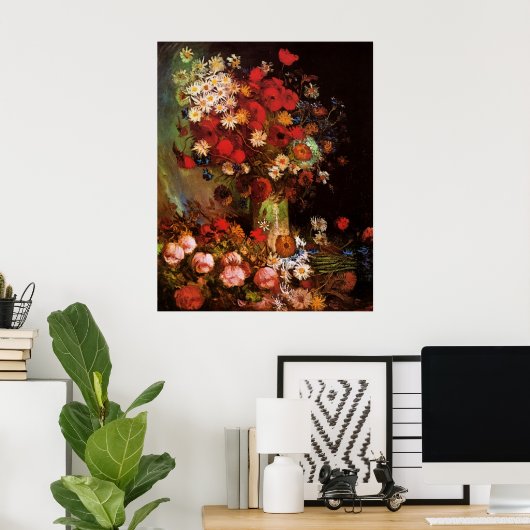 Stillleben Blume in einer Vase von Vincent van Gog Poster (Heimbüro)