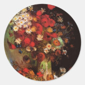 Stillleben Blume in einer Vase von Vincent van Gog Runder Aufkleber (Vorderseite)