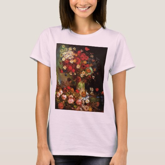 Stillleben Blume in einer Vase von Vincent van Gog T-Shirt (Vorderseite)