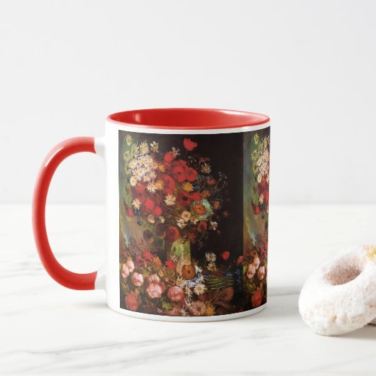 Stillleben Blume in einer Vase von Vincent van Gog Tasse (Mit Donut)