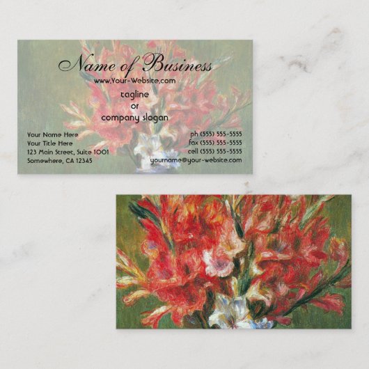 Stillleben Blume und Obst von Renoir Visitenkarte (Vorne/Hinten)