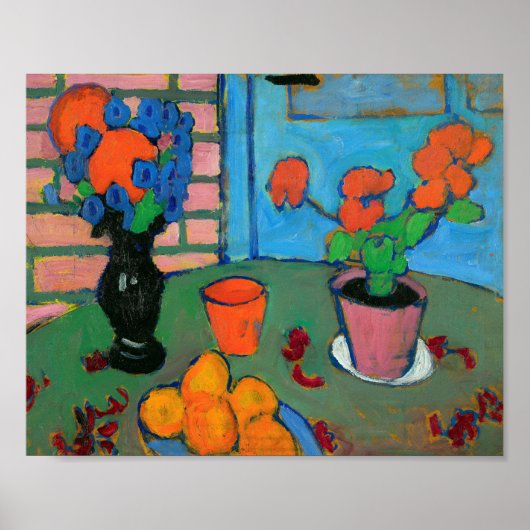 Stillleben Blume und Orangen | von Jawlensky Poster (Vorne)