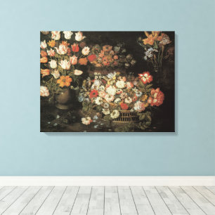 Stillleben Blume, Vintages Blumenbarock Leinwanddruck