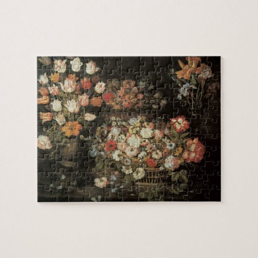 Stillleben Blume, Vintages Blumenbarock Puzzle (Horizontal)