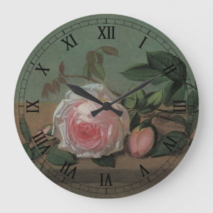 Stillleben Blumen auf einem Sims von Otto Ottesen Große Wanduhr