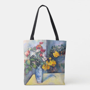 Stillleben Blumen in einer Vase von Paul Cezanne Tasche