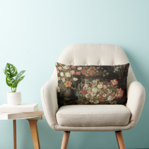 Stillleben Blumen, Vintage Floral Barock Lendenkissen
