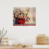 Stillleben Chrysanthemen von Claude Monet Poster (Küche)