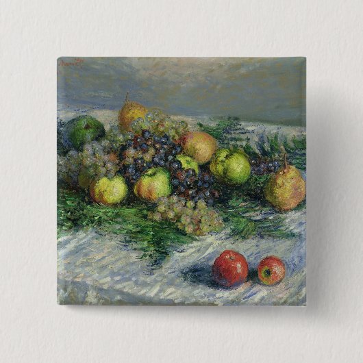 Stillleben Claude Monets | mit Birnen und Trauben Button (Vorderseite)