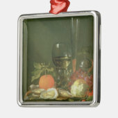 Stillleben der Austern, Trauben, Brot Silbernes Ornament (Links)