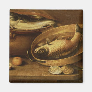 Stillleben der Fische und der Zitronen Magnet