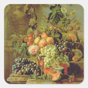 Stillleben der Frucht Quadratischer Aufkleber