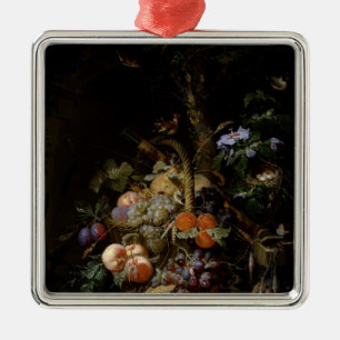 Stillleben der Frucht Silbernes Ornament