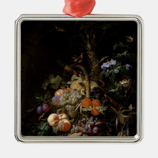 Stillleben der Frucht Silbernes Ornament (Vorne)