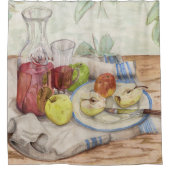 Stillleben der Obst- und Weinmalerei Duschvorhang (Vorderseite)