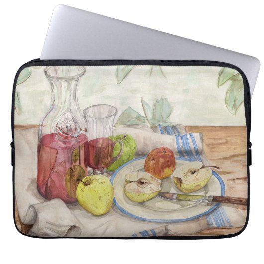 Stillleben der Obst- und Weinmalerei Laptopschutzhülle (Vorderseite)