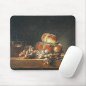Stillleben der Pfirsiche, Nüsse, Trauben Mousepad (Mit Mouse)