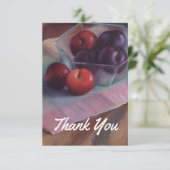 Stillleben der Pflaumen Dankeskarte (Stehend Vorderseite)