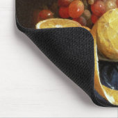 Stillleben der Trauben, der Orangen und der Mousepad (Ecke)