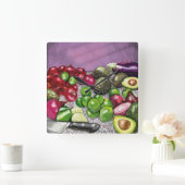 Stillleben des Koch Quadratische Wanduhr (Zuhause)