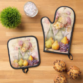 Stillleben-Design Ofenhandschuh & Topflappen-Set (Oben Unten)