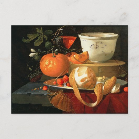 Stillleben einer Orange Postkarte (Vorderseite)