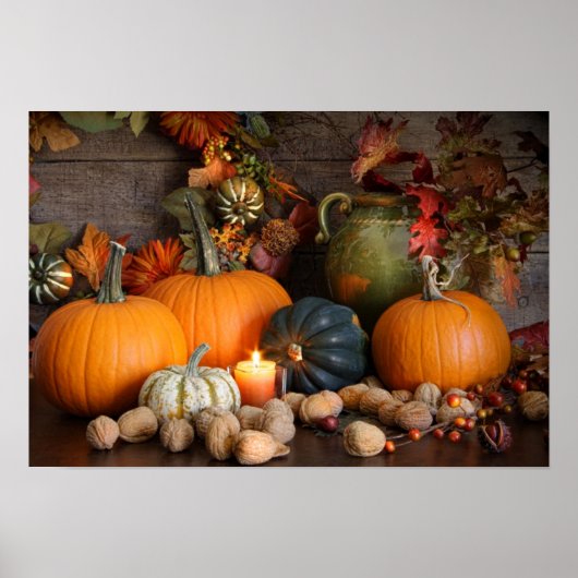 Stillleben Erntedekoration für Erntedank Poster (Vorne)