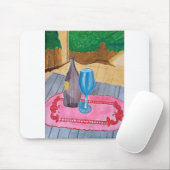 Stillleben, Flasche und Glas Mousepad (Mit Mouse)