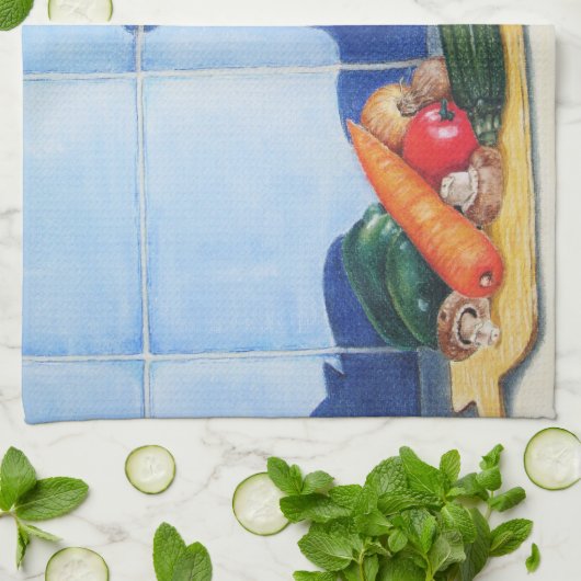 Stillleben Gemälde auf der Tafel Geschirrtuch (Gefaltet)