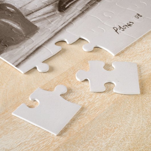 Stillleben Gemälde auf der Tafel Puzzle (Seite)