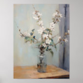 Stillleben-Gemälde Blumen Vase, Vintage Küchen-D Poster (Vorne)