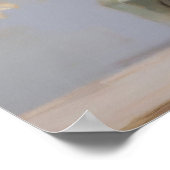 Stillleben-Gemälde Blumenvase, neutrales Stilllebe Poster (Ecke)