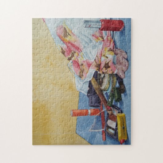 Stillleben Gemälde Retro-Make-up Tasche Puzzle (Vertikal)