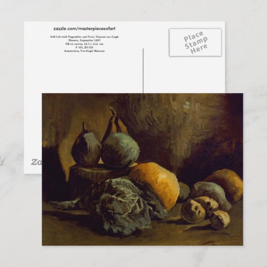 Stillleben Gemüse & Früchte Van Gogh Kunstvoll wan Postkarte (Vorne/Hinten)