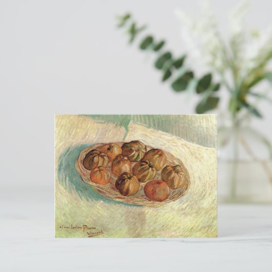 Stillleben Korb von Äpfeln Van Gogh Fine Art Postkarte (Stehend Vorderseite)